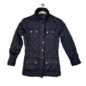 Banana Republic XS Quilted $198 Puffer Jacket Warm Winter Coat Mid Length Black